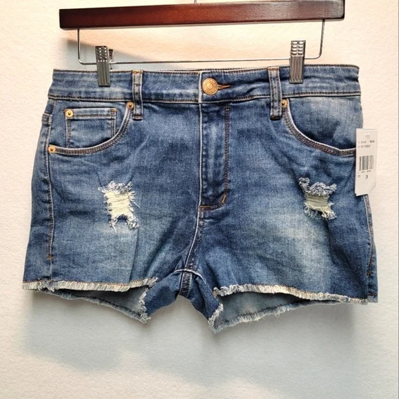 STS BLUE Aubrey Short Size 28-in 10in high rise denim short, distressed - Picture 1 of 11